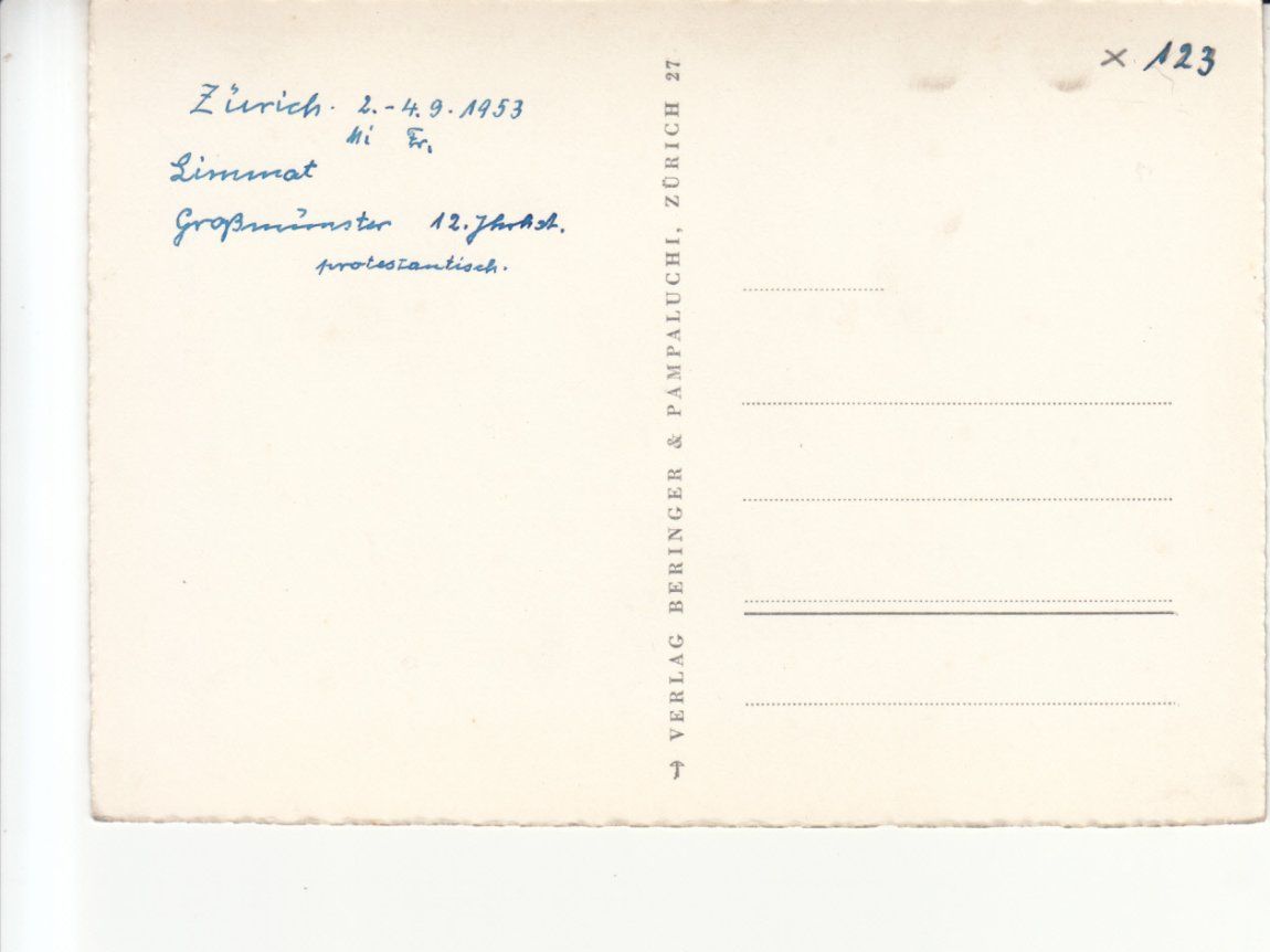 Cartoline postali: Zürich 1953 – Usato da Bürglen TG venduto da StampGraf 1
