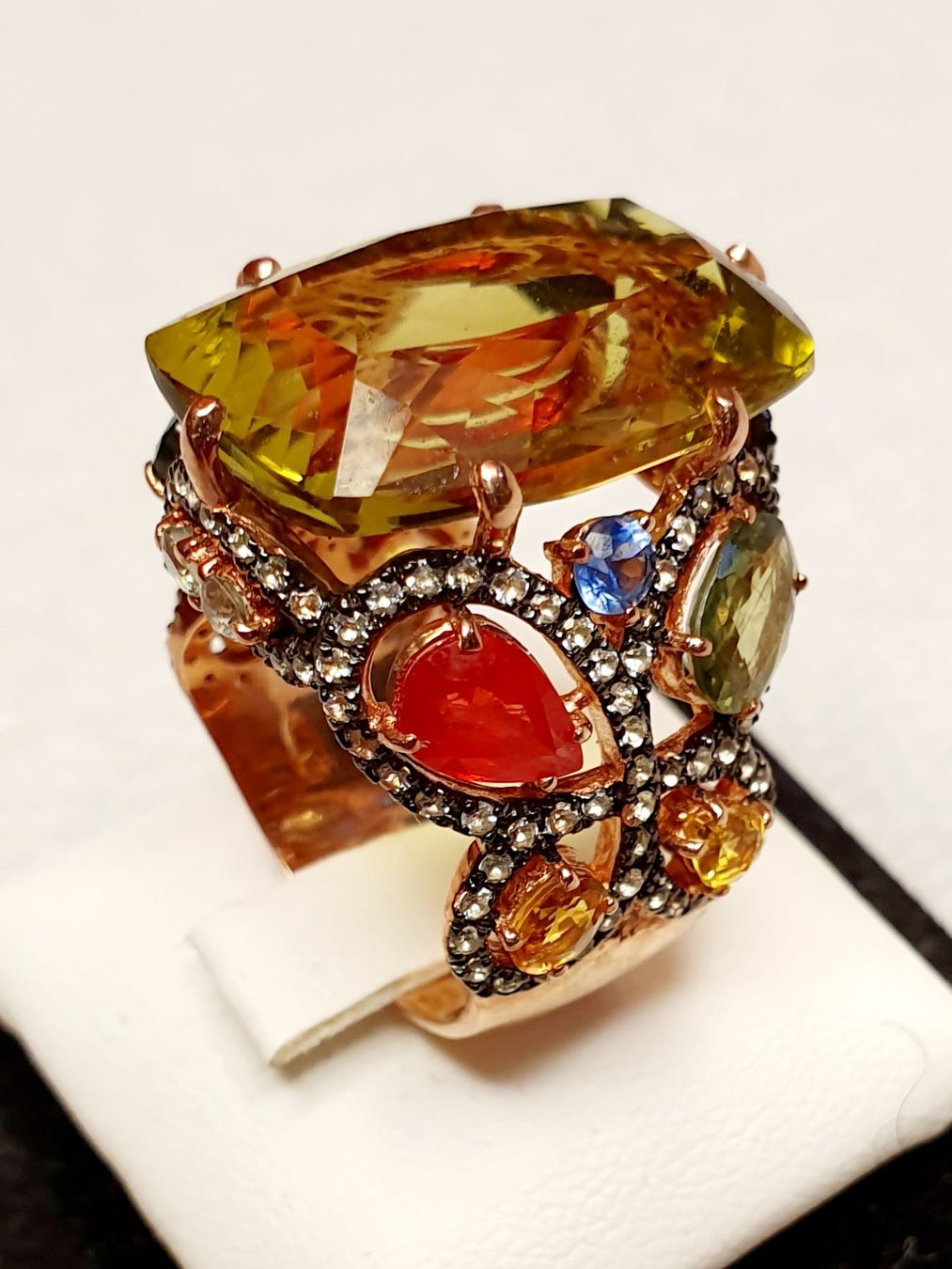 Anelli: Ring mit Citrin, Saphir, Granat, Topas – Nuovo (secondo la descrizione) da Zürich venduto da adriben 7