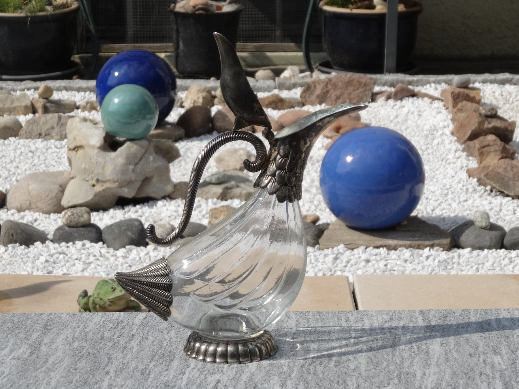 Karaffen: Aus der Glasvitrine: Silber-Glas-Ente-Weinkaraffe – Gebraucht aus Allschwil von Boutique_16b 1