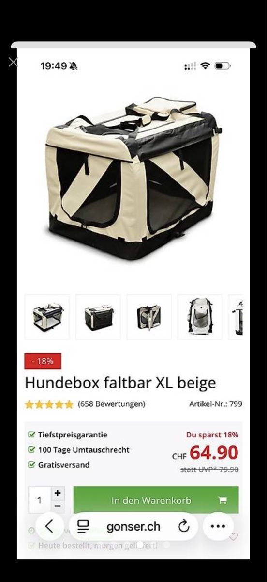 Liege- & Schlafplätze: Hundebox – Gebraucht aus Belp von barbossa02 5