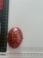 Dose Ei Rot Emaille Verziert(S31)