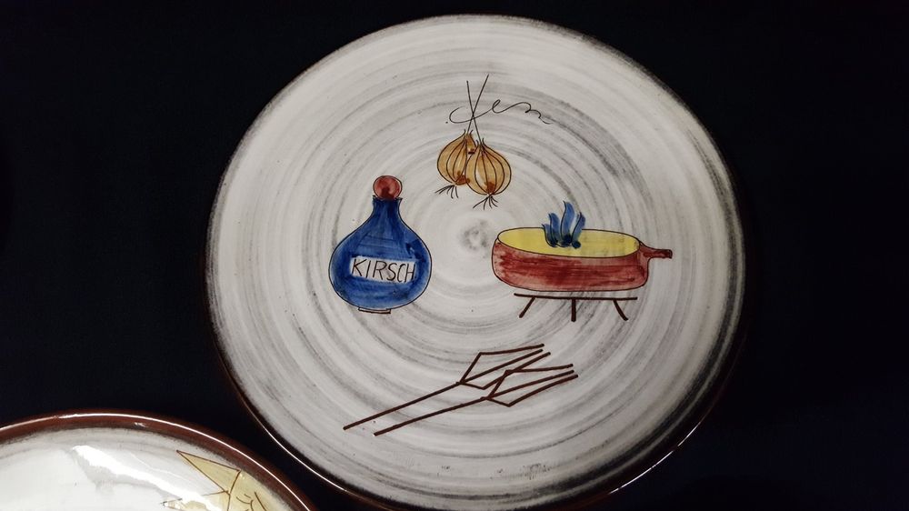 Vintage Fondue- Käse Teller ,Schweizer Handarbeit &amp;quot;HE&amp;quot; | Kaufen auf Ricardo