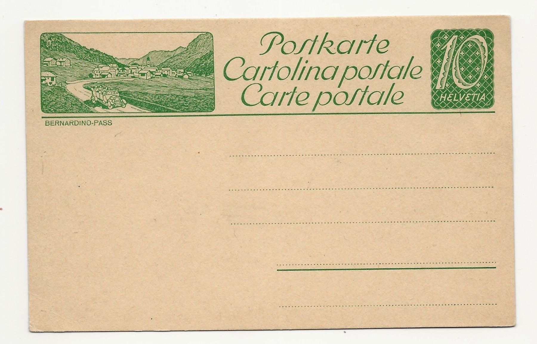Tutti i francobolli: Bildpostkarte Bernardino-Pass af – Usato da Aarau venduto da fussball-fussball