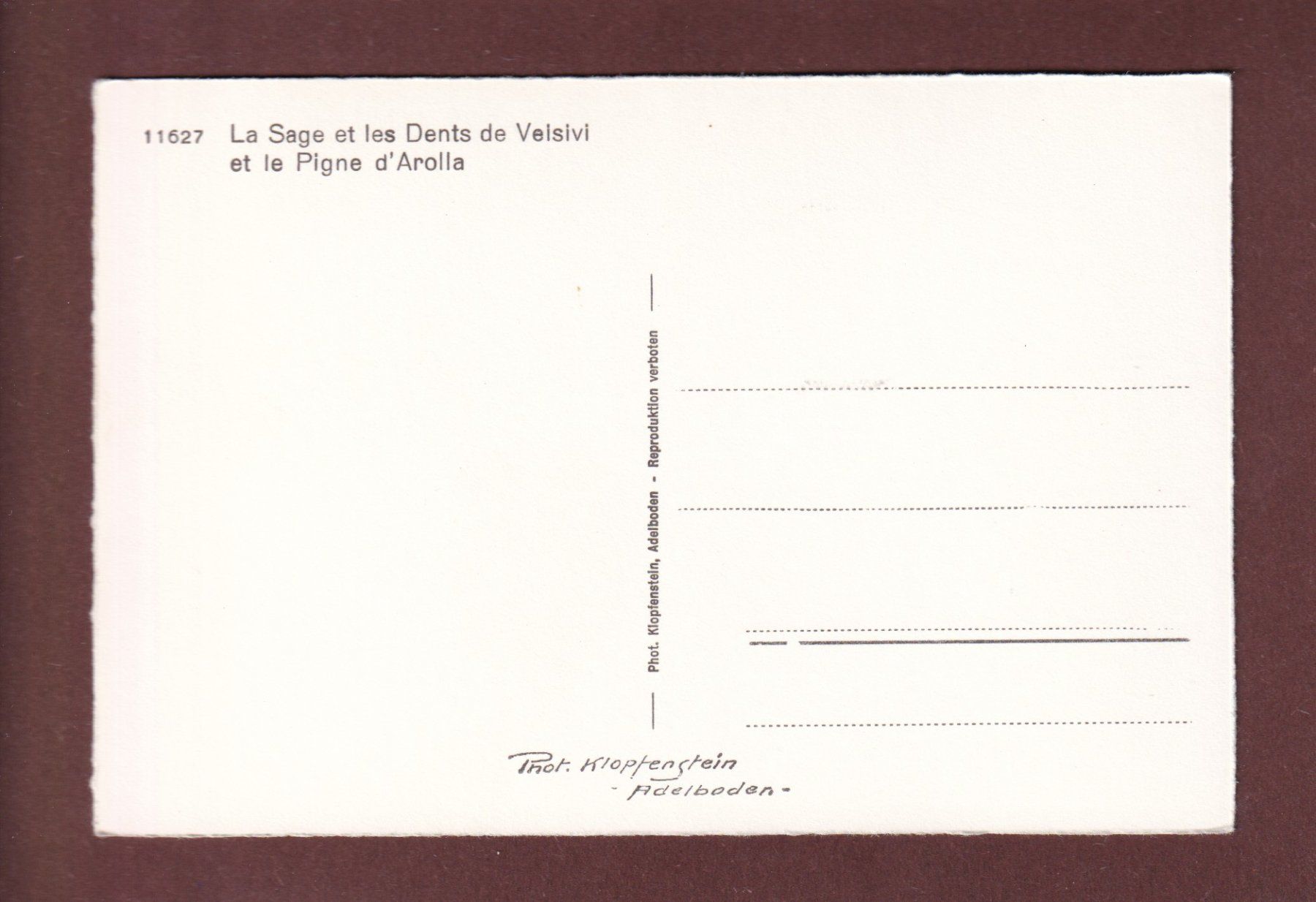 Cartoline postali: LA SAGE - Dents de Veisivi – Usato da Pully venduto da nicecards-shop 1