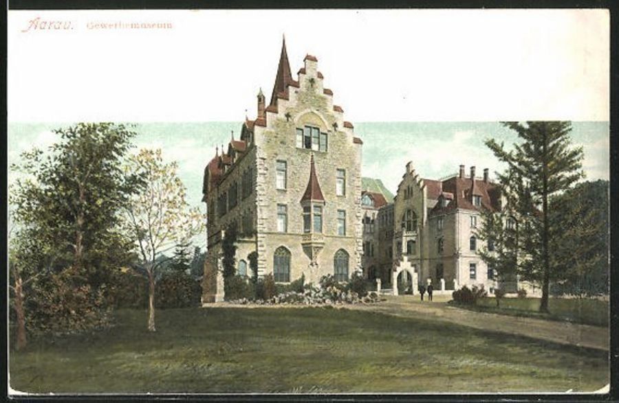 Ansichtskarten: Aarau, Gewerbemuseum um 1907 – Gebraucht aus Frauenfeld von POML