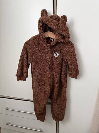 Tuta con cappuccio orsetto / costume carnevale 12-18 m