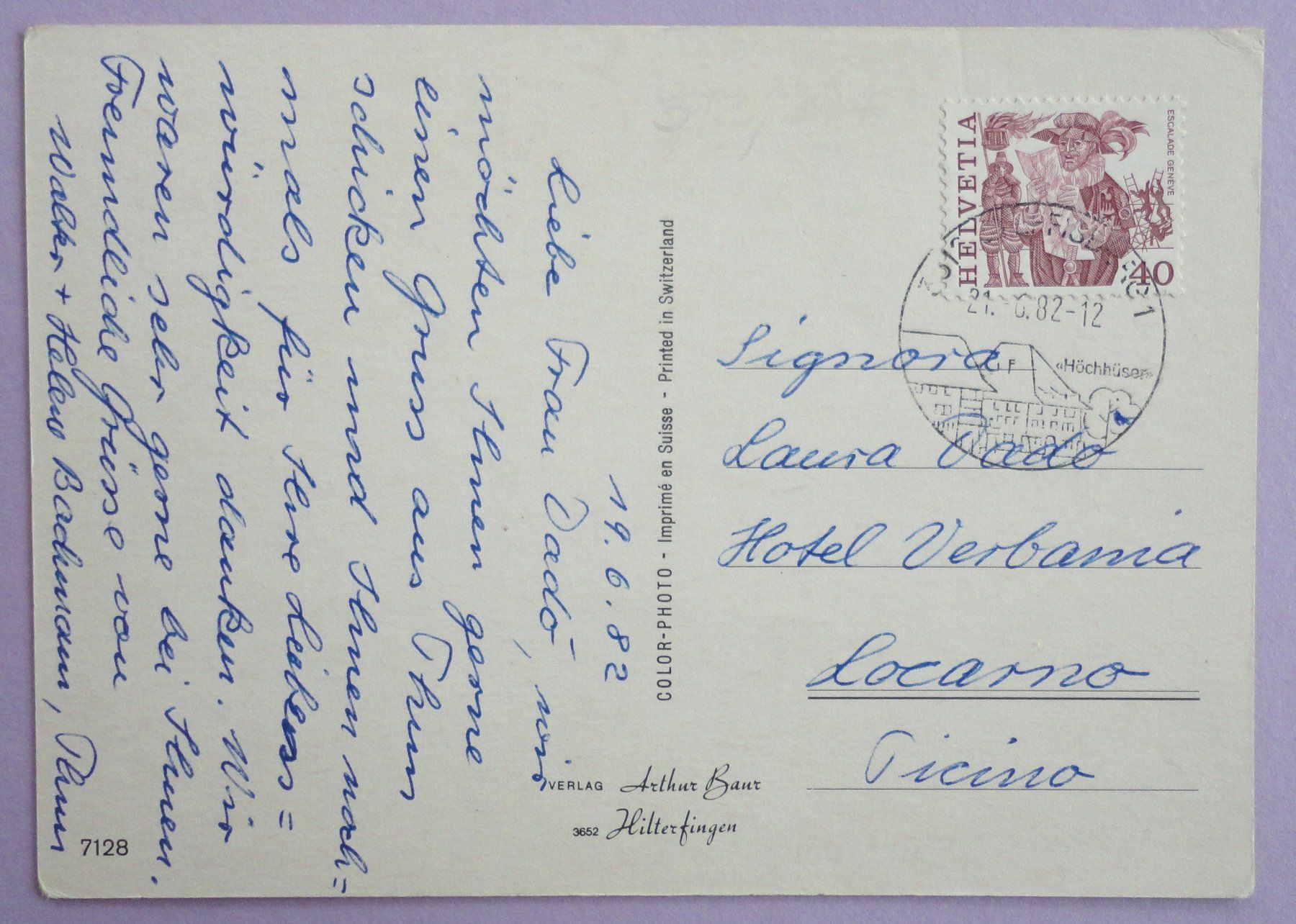 Cartoline postali: Thun - Thoune – Usato da Fétigny venduto da Billy2miny 1