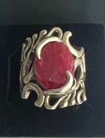 Silberring 925 mit Rubin Stein – Gr. 17.5 Ø 55 mm Top
