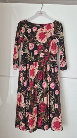 Robe imprimé floral HALLHUBER T36 3/4 manches bon état