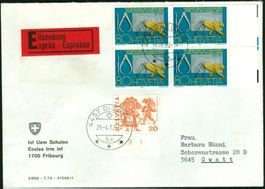 1982_Express-Gebrauchsbrief von 4457 Diegten nach 3645 Gwatt