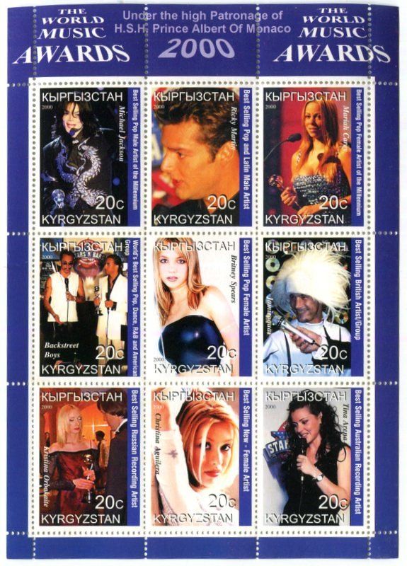 Tutti i francobolli: Block "Britney Spears, Christina Aguilera, Michael Jackson" – Nuovo e nell'imballaggio originale da Basel venduto da Butsch5