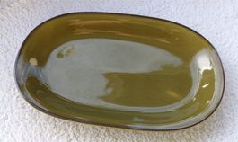 RÖSSLER große olivgrüne Platte 28 cm -A50