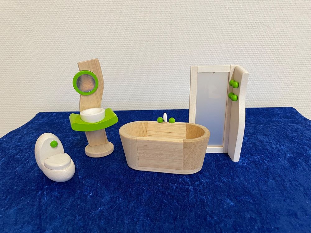 Set Mobili In Miniatura Per Casa Delle Bambole | Bagno Vintage Con Toilette