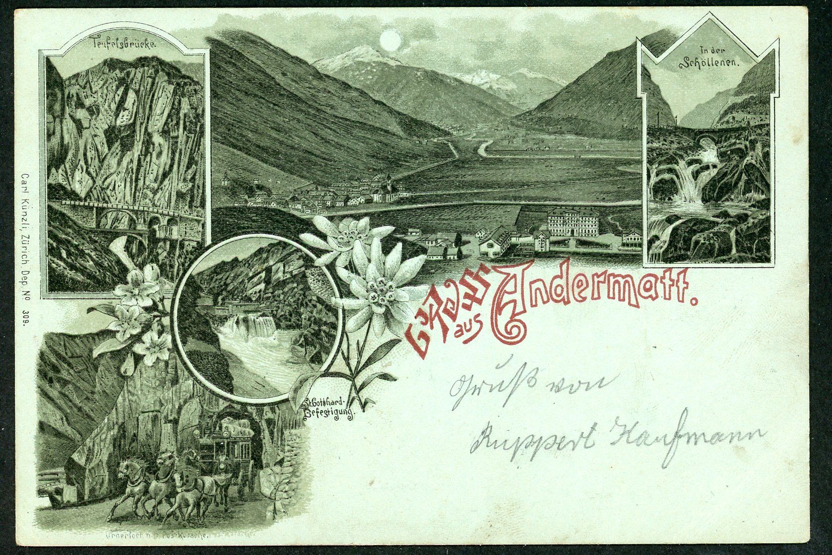 Ansichtskarten: Andermatt, alte vintage Ansichtskarte, Top Zustand! – Gebraucht aus Opfikon von webstar30