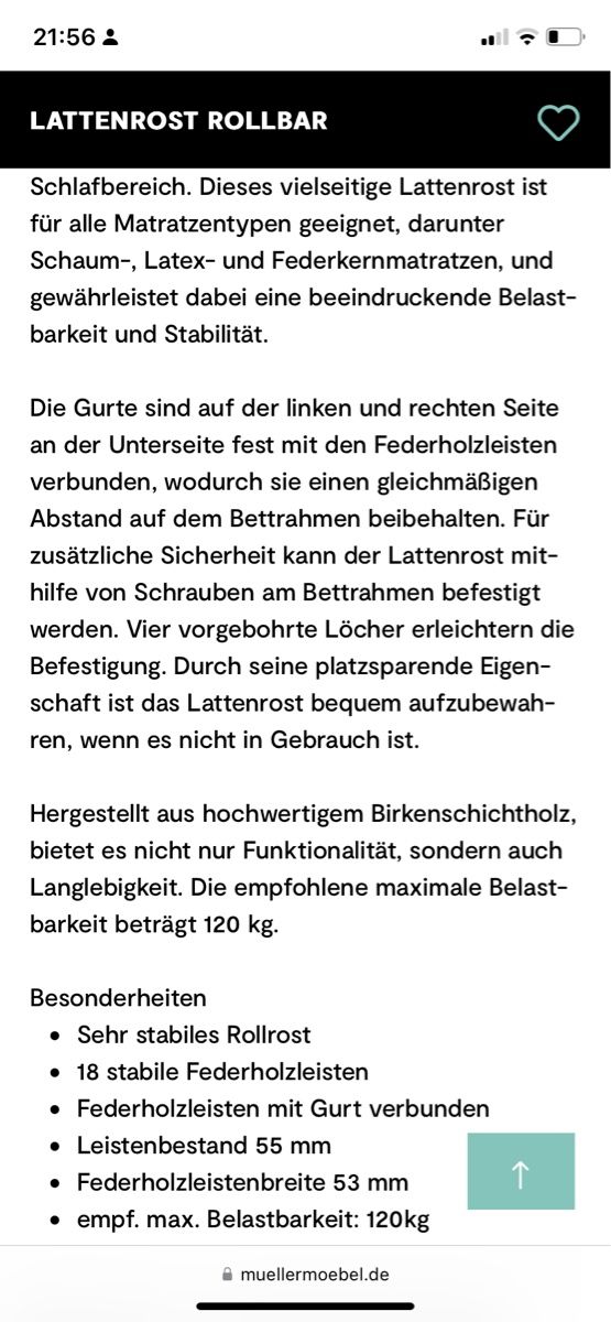 Lattenroste: Lattenrost Rollrost 90x190cm, Müller Möbel – Gebraucht aus Zürich von coraruoss 2