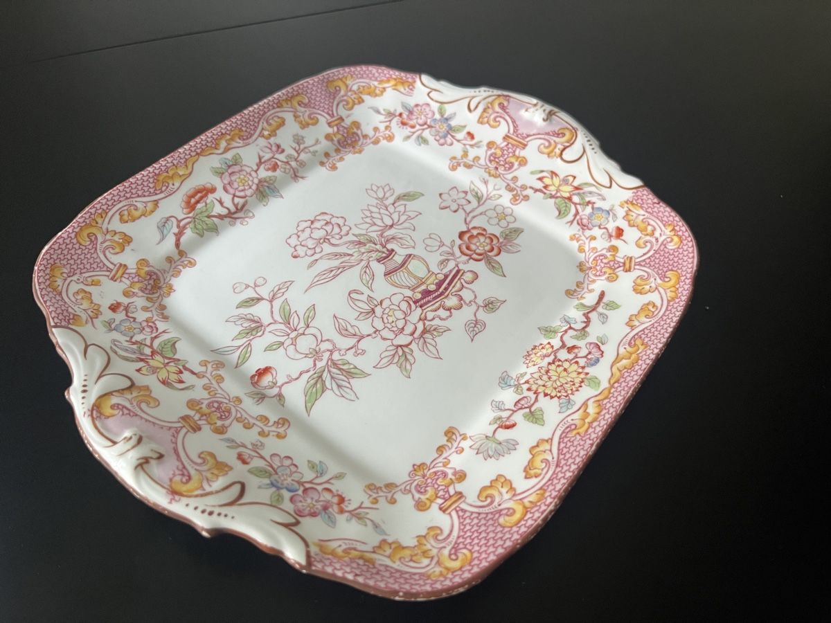 Servierplatten: Antique Sarreguemines Minton Pink Platter – Gebraucht aus Zürich von Nowstalgia