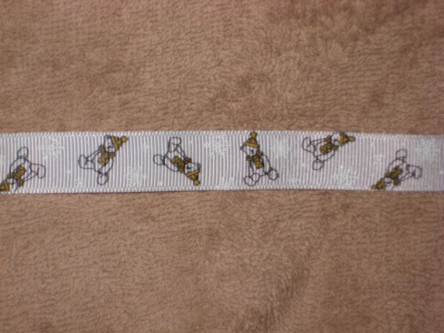 Nastri decorativi: Grosgrain-Band hellgrau mit Teddybärli 15mm breit – Nuovo e nell'imballaggio originale da Füllinsdorf venduto da Schlupp 1