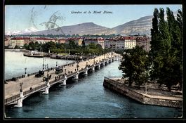 Genf, Panorama über die Stadt mit Mont 