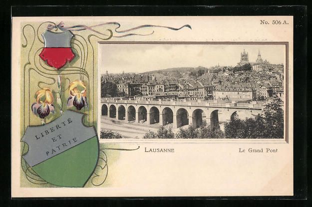 Cartoline postali: Passepartout-Lithographie Lausanne, Gros – Usato da Berlin venduto da bartko-reher