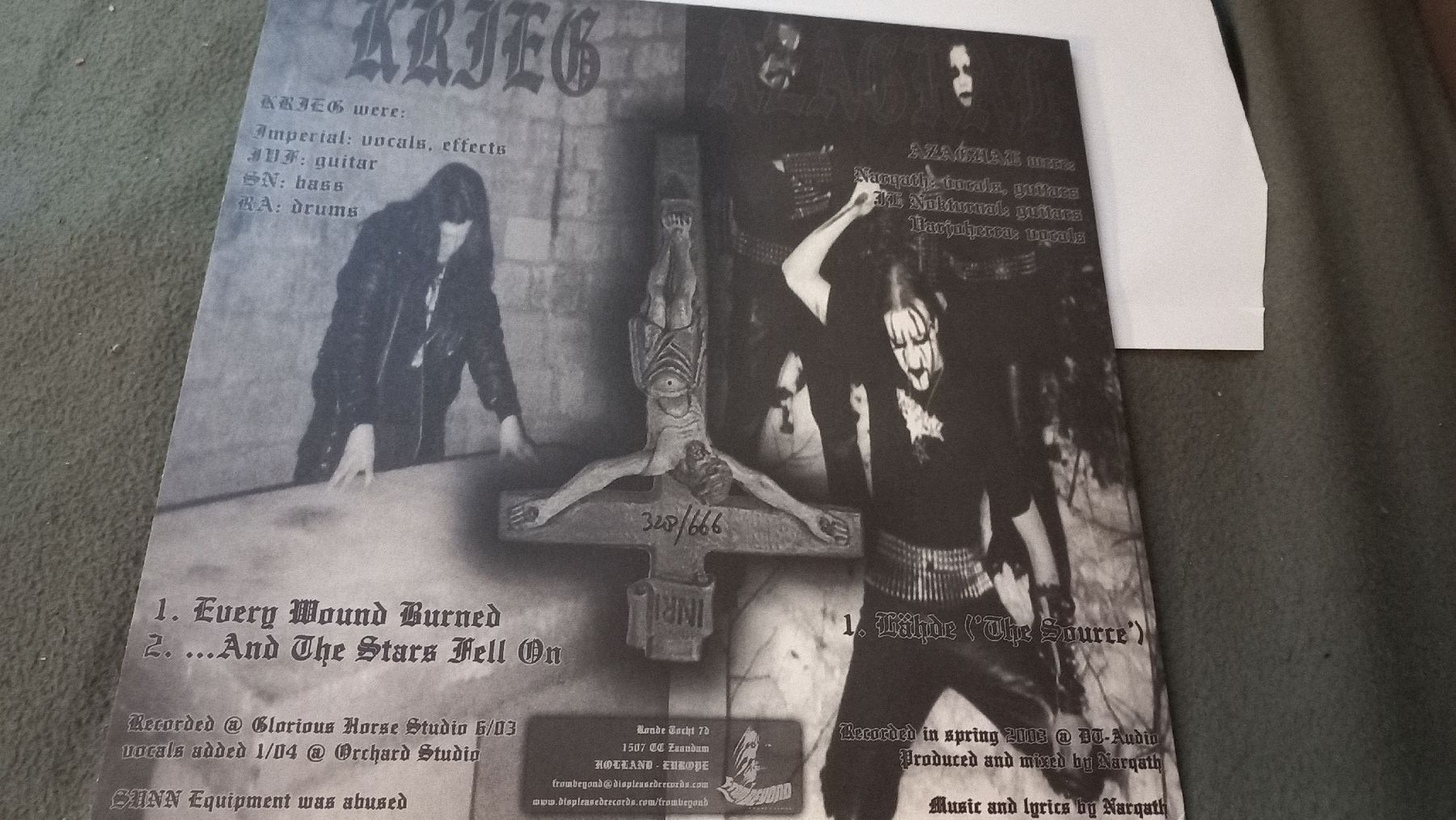 Schallplatten: Krieg/Azaghal-Split 10" Vinyl LP BLACK METAL – Gebraucht aus Olten von Donatello1984 1