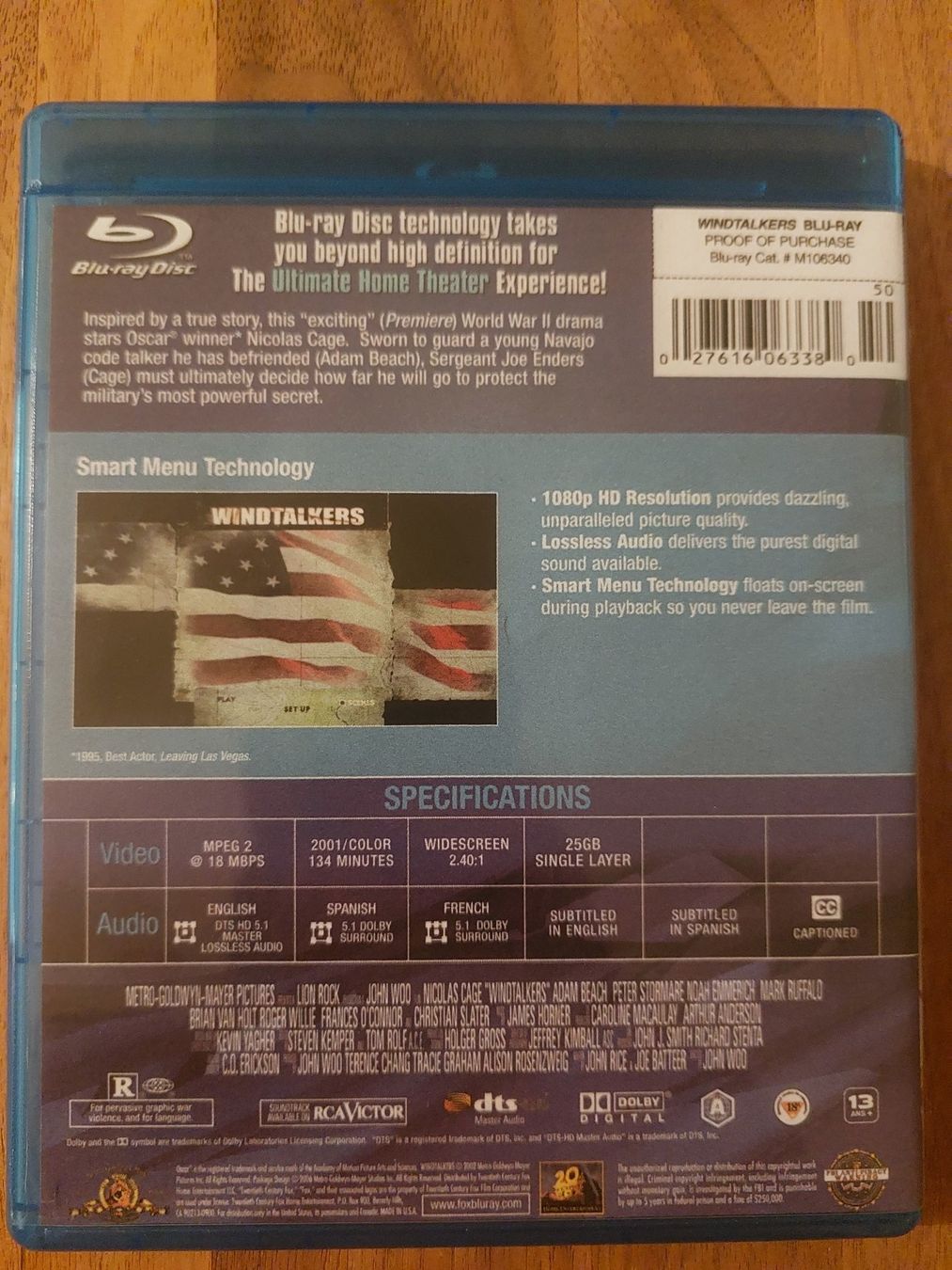 Alle DVDs: Blu Ray - Windtalkers mit Nicolas Cage / US Code A – Gebraucht aus Rheinfelden von Onyx74 1