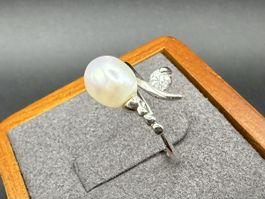 Eleganter Ring mit Perle und Zirkon - Größe 51-52-53