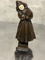 Figur P. Tereszczuk Bronze Elfenbein Mädchen mit Buch 9.5 cm