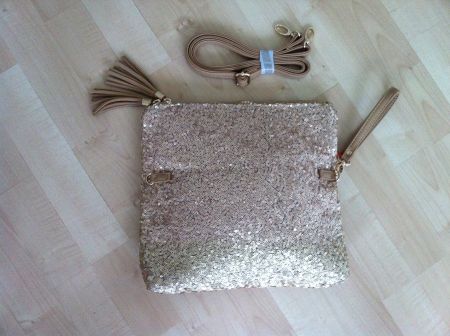 🤩PAILLETTEN TASCHE GOLD MIT QUASTEN