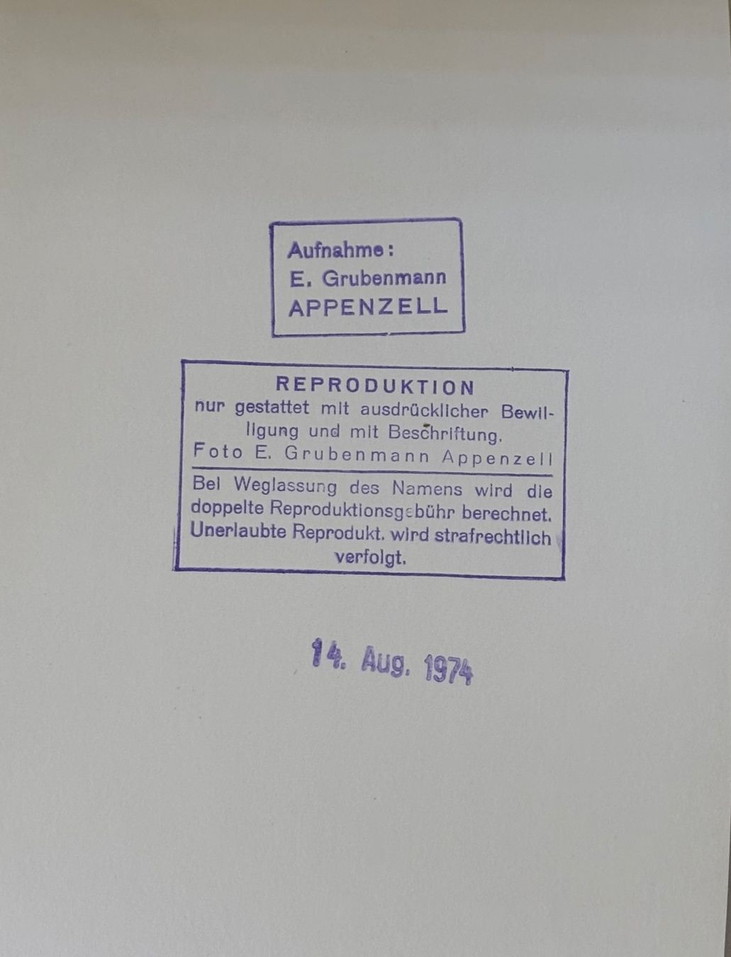 Cartes postales: Foto E. Grubenmann, Appenzell, 13 x 18 cm – D'occasion à Frauenfeld par Merk52 1