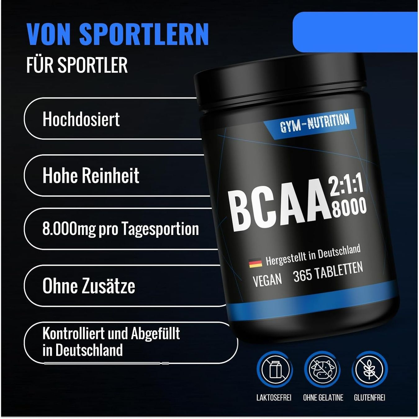 Cibi & Specialità: BCAA Tabletten 365 Stück vegan 2:1:1 – Nuovo e nell'imballaggio originale da Suhr venduto da SchnapperCH 2