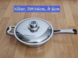 Rosenbaum Bratpfanne aus Edelstahl, Thermo System, DM: 24cm
