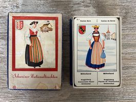 Schweizer Nationaltrachten,  48 Spielkarten 12 Quartette