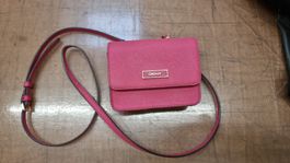 DKNY Umhängetasche, aus Saffiano Leder, klein, pink & gold