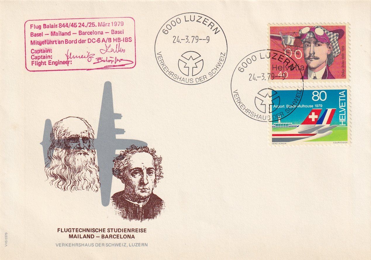 Alle Briefmarken: Studienreise BALAIR Basel-Mailand-Barcelona-Basel 1979 – Gebraucht aus Baar von Asmara111