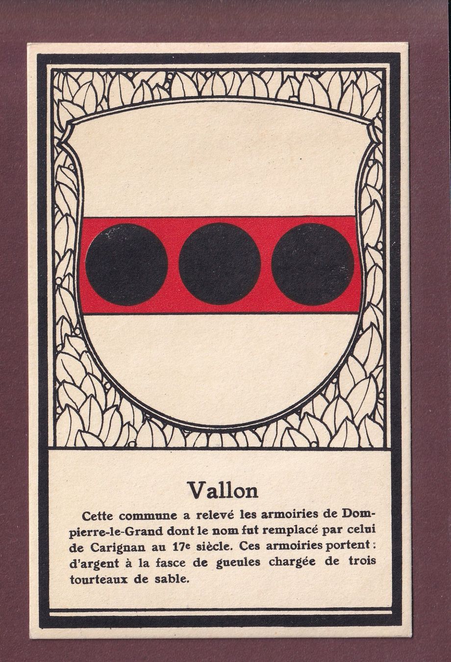 Ansichtskarten: VALLON - Blason – Gebraucht aus Pully von nicecards