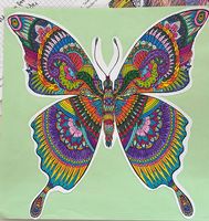Bild von Hand gemalt 21cm "Zauberhafter Schmetterling"
