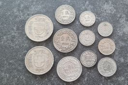 Collection de pièces suisses anciennes en argent