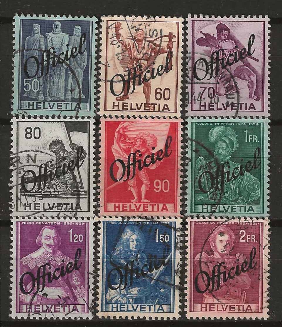 Tutti i francobolli: Off55 - Officiel no 55-63 obl. – Usato da Trélex venduto da Phil_Albert