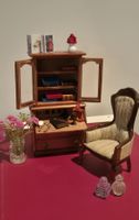 Sekretär mit Zubehör für Puppenhaus/Puppenstube