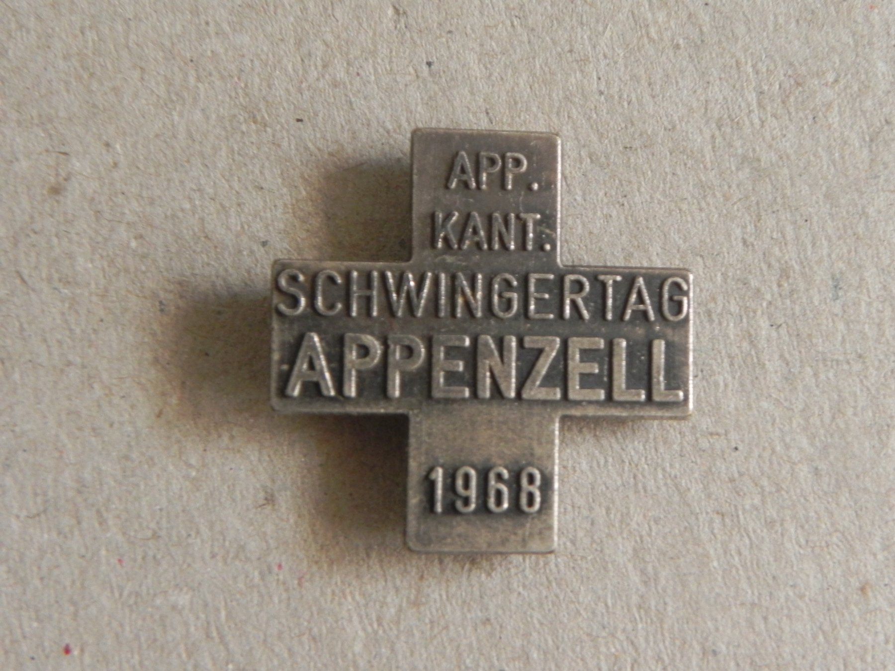 Placchette & Badge: Abzeichen Kantonal Schwingfest Schwingen Appenzell 1968 – Usato da Siebnen venduto da krimsie
