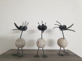 🐦 Deko Figuren "Vögel" im 3-er Set, handgemacht
