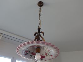 Handbemalte Deckenlampe mit Lampenschirm aus Keramik - Italy