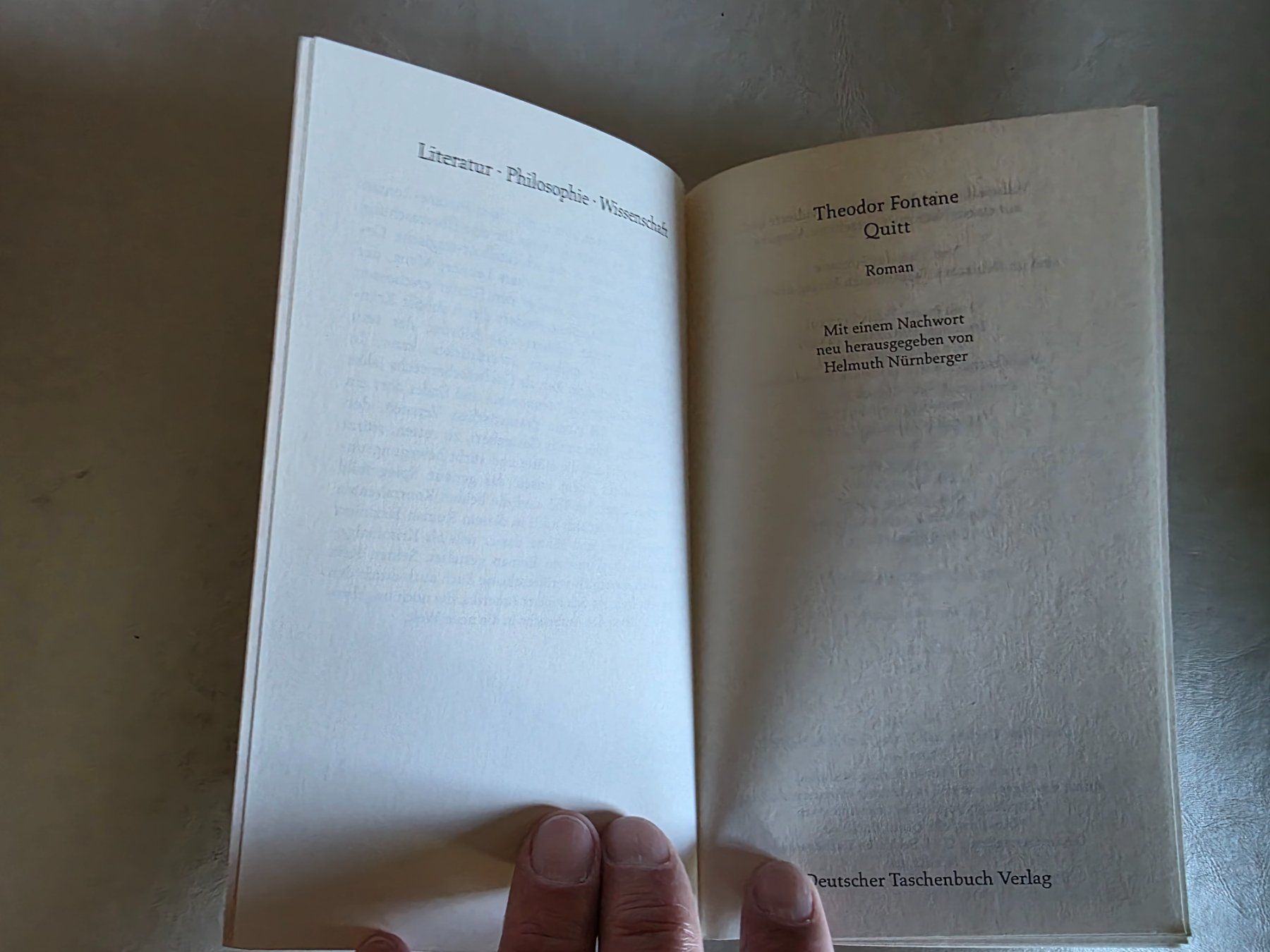 Bücher: Theodor Fontane - Quitt - dtv Klassiker - 1996 – Gebraucht aus Walterswil BE von Lonitti 3