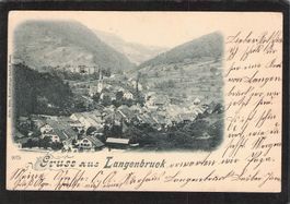 Lichtdruck Gruss aus Langenbruck BL , gel. 1898