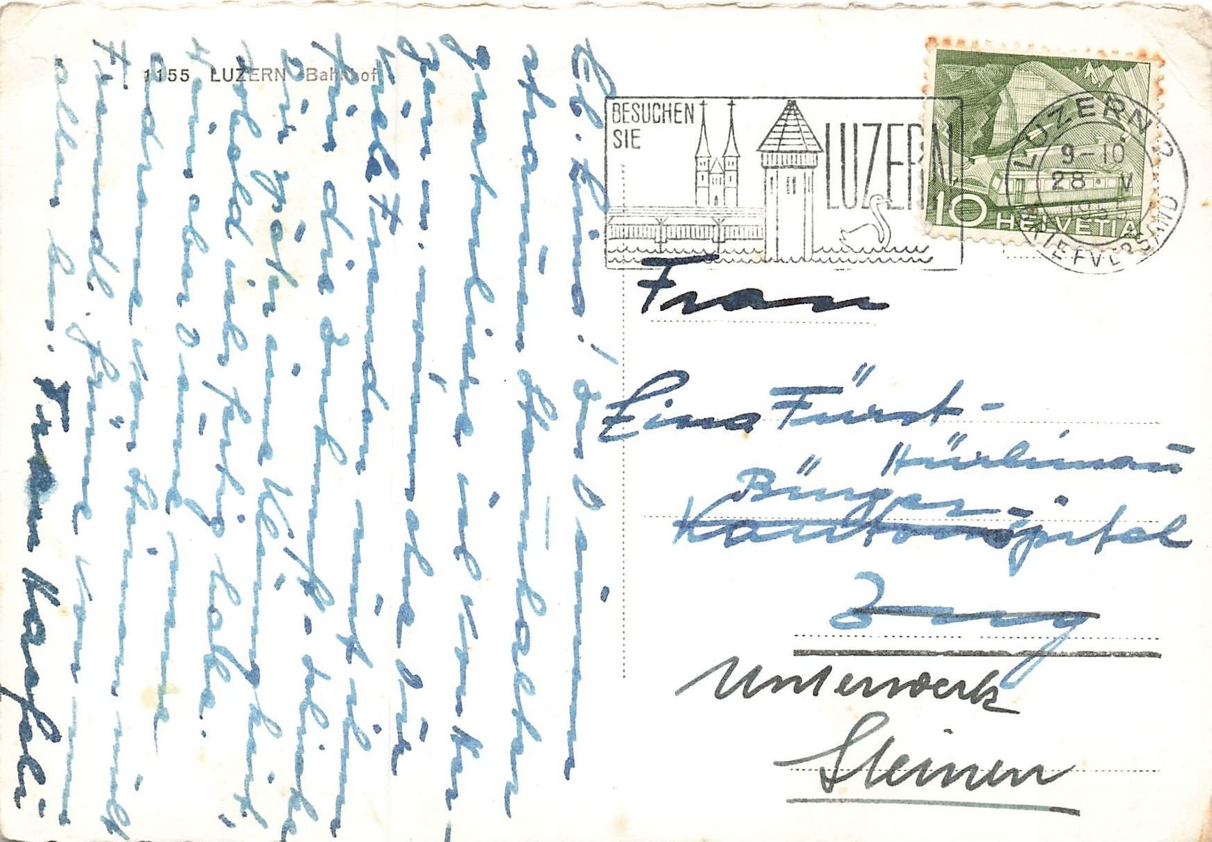 Cartoline postali: Luzern mit Bahnhof – Usato da Schwyz venduto da Seffi56 1