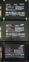 3×Samsung SSD 1×860 1×850& 1×840 PRO 256GB