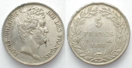 LOUIS-PHILIPPE 5 Francs 1831 B Rouen