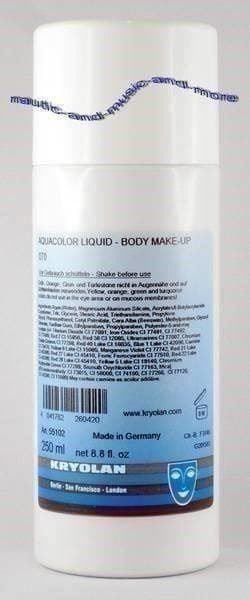 Make-up: KRYOLAN AQUACOLOR LIQUID Bodyfarbe 250ml – Neu und originalverpackt aus Zürich von airbrush-and-more