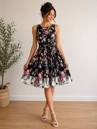 Kleid Blumenmuster Grösse 40 guter Zustand