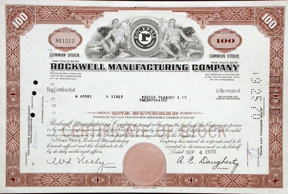 Documenti: Rockwell Manufacturing Company - 1971 – Usato da Solothurn venduto da Sgasche